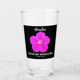 Ziemlich heißes rosa und schwarzes Blumen-Bibel-Ve Glas