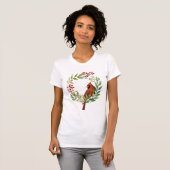 Ziemlich klassischer Kardinalroter Vogel T-Shirt (Vorne ganz)