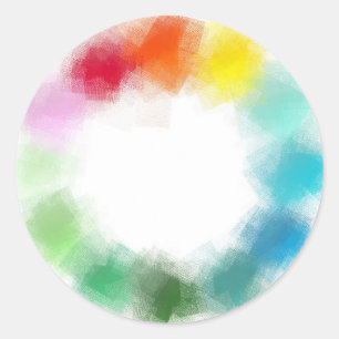 Ziemlich moderne farbenfrohe abstrakte leere Vorla Runder Aufkleber