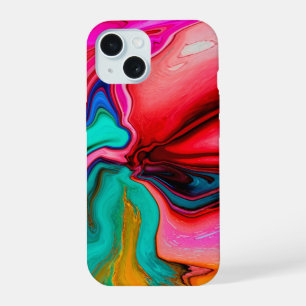 Ziemlich moderne pinkblaue Wirbelmarmor-Wasserfarb iPhone 15 Hülle