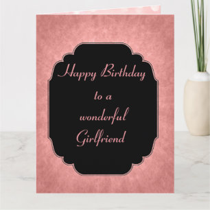 Ziemlich moderne pinke Happy Birthday Freundin Karte