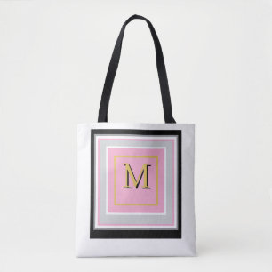 Ziemlich modernes Rosa, Schwarz, Grau und Weiß Mon Tasche