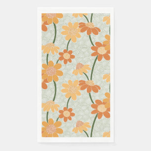 Ziemlich retro-gedämpfte Blumen der 1970er Jahre Serviette