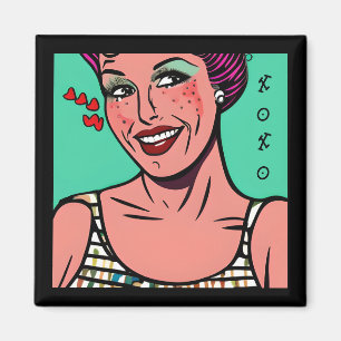 Ziemlich Retro Pop-Art XOXO Magnet