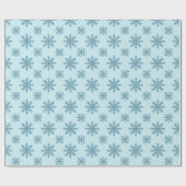 Ziemlich retro Schneeflockenmuster Blues Wasserfar Geschenkpapier (Flach)