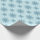 Ziemlich retro Schneeflockenmuster Blues Wasserfar Geschenkpapier (Ecke)