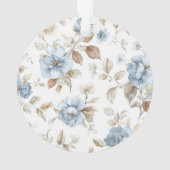 Ziemlich romantische blaue Blumen Ornament (Rückseite)