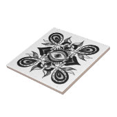 Zierauge - Weidcore Botanischer Tattoo-Stil Fliese (Seite)