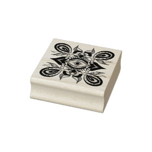 Zierauge - Weidcore Botanischer Tattoo-Stil Gummistempel
