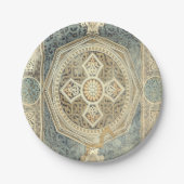 Zierband mit Verziert geometrischer Gestaltung Pappteller (Vorderseite)