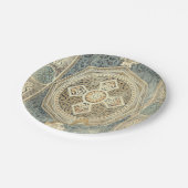 Zierband mit Verziert geometrischer Gestaltung Pappteller (Schrägansicht)