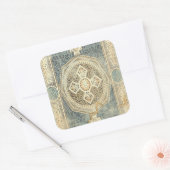 Zierband mit Verziert geometrischer Gestaltung Quadratischer Aufkleber (Umschlag)