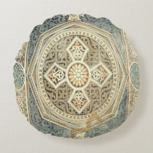 Zierband mit Verziert geometrischer Gestaltung Rundes Kissen