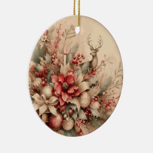 Zierbaum und Blumenschmuck Keramik Ornament (Rechts)