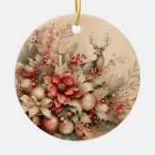 Zierbaum und Blumenschmuck Keramik Ornament (Vorne)