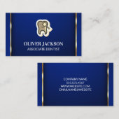 Zierbildsymbol | Gold Trim Blue Background Visitenkarte (Vorne/Hinten)