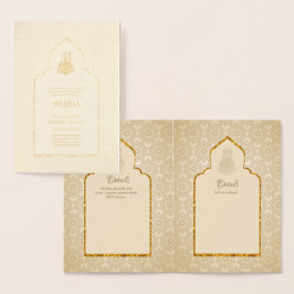 Zierbilingual WALIMA Nikah Muslime Hochzeit Folienkarte