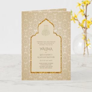 Zierbilingual WALIMA Nikah Muslime Hochzeit Karte