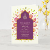 Zierbilingual WALIMA Nikah Muslime Hochzeit Karte (Gelbe Blume)