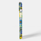 Zierblauer türkisblaue sizilianische Zitrusfliesen Case-Mate iPhone Hülle (Rückseite / Links)