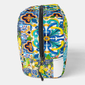 Zierblauer türkisblaue sizilianische Zitrusfliesen Waschbeutel (Rechts)