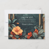 Zierblume Hochzeit Jugendstil Dankeskarte (Vorderseite)