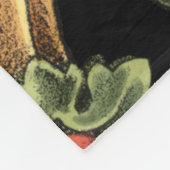 Zierblumendesign an schwarzen Grenzen Fleecedecke (Ecke)