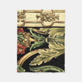 Zierblumendesign an schwarzen Grenzen Fleecedecke (Vorderseite)