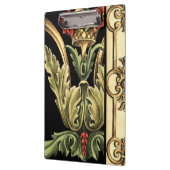 Zierblumendesign an schwarzen Grenzen Klemmbrett (Links)