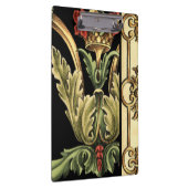 Zierblumendesign an schwarzen Grenzen Klemmbrett (Rechts)