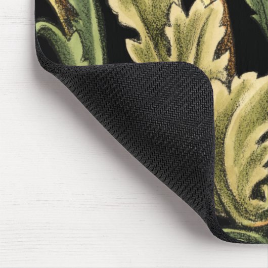 Zierblumendesign an schwarzen Grenzen Mousepad (Ecke)