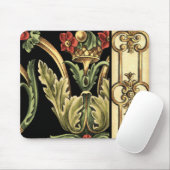 Zierblumendesign an schwarzen Grenzen Mousepad (Mit Mouse)