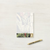 Zierblumendesign an schwarzen Grenzen Post-it Klebezettel (Auf Schreibtisch)