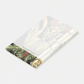 Zierblumendesign an schwarzen Grenzen Post-it Klebezettel (angewinkelt)