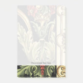 Zierblumendesign an schwarzen Grenzen Post-it Klebezettel (Vorderseite)