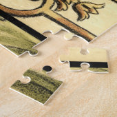 Zierblumendesign an schwarzen Grenzen Puzzle (Seite)