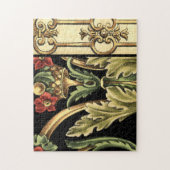 Zierblumendesign an schwarzen Grenzen Puzzle (Vertikal)