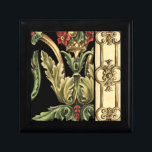 Zierblumendesign an schwarzen Grenzen Schmuckschachtel<br><div class="desc">Ein Ziergemälde mit einem ansprechenden Blumendesign,  umgeben von schwarzen Rändern. Die Farben Grün und Rot springen dank des schwarzen Hintergrunds vom Druck ab. Wie wunderbar würde das an deiner Wand aussehen? Kaufen Sie es und erfahren Sie es!</div>