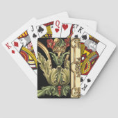 Zierblumendesign an schwarzen Grenzen Spielkarten (Rückseite)