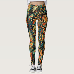 Zierblumenmuster Leggings