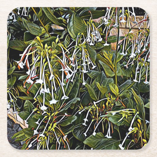 Zierblütenpapier-Untersetzer Rechteckiger Pappuntersetzer (Vorderseite)