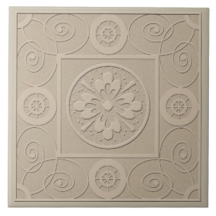 Zierbraun-beige-Ornament Fliese