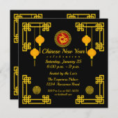 Zierchinesischer Neujahrsdrache Einladung (Vorne/Hinten)