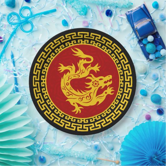 Zierchinesischer Neujahrsdrache Pappteller (Party)