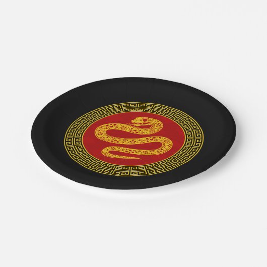 Zierchinesischer Neujahrsschlange Pappteller (Schrägansicht)