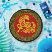 Zierchinesisches Neujahrspferd Pappteller (Party)