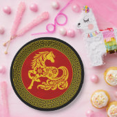 Zierchinesisches Neujahrspferd Pappteller (Party)