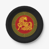 Zierchinesisches Neujahrspferd Pappteller (Vorderseite)