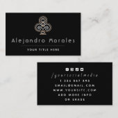 Zierclub Casino Night Poker Player Croupier Visitenkarte (Vorne/Hinten)