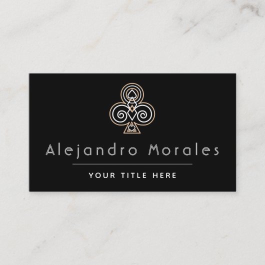 Zierclub Casino Night Poker Player Croupier Visitenkarte (Vorderseite)